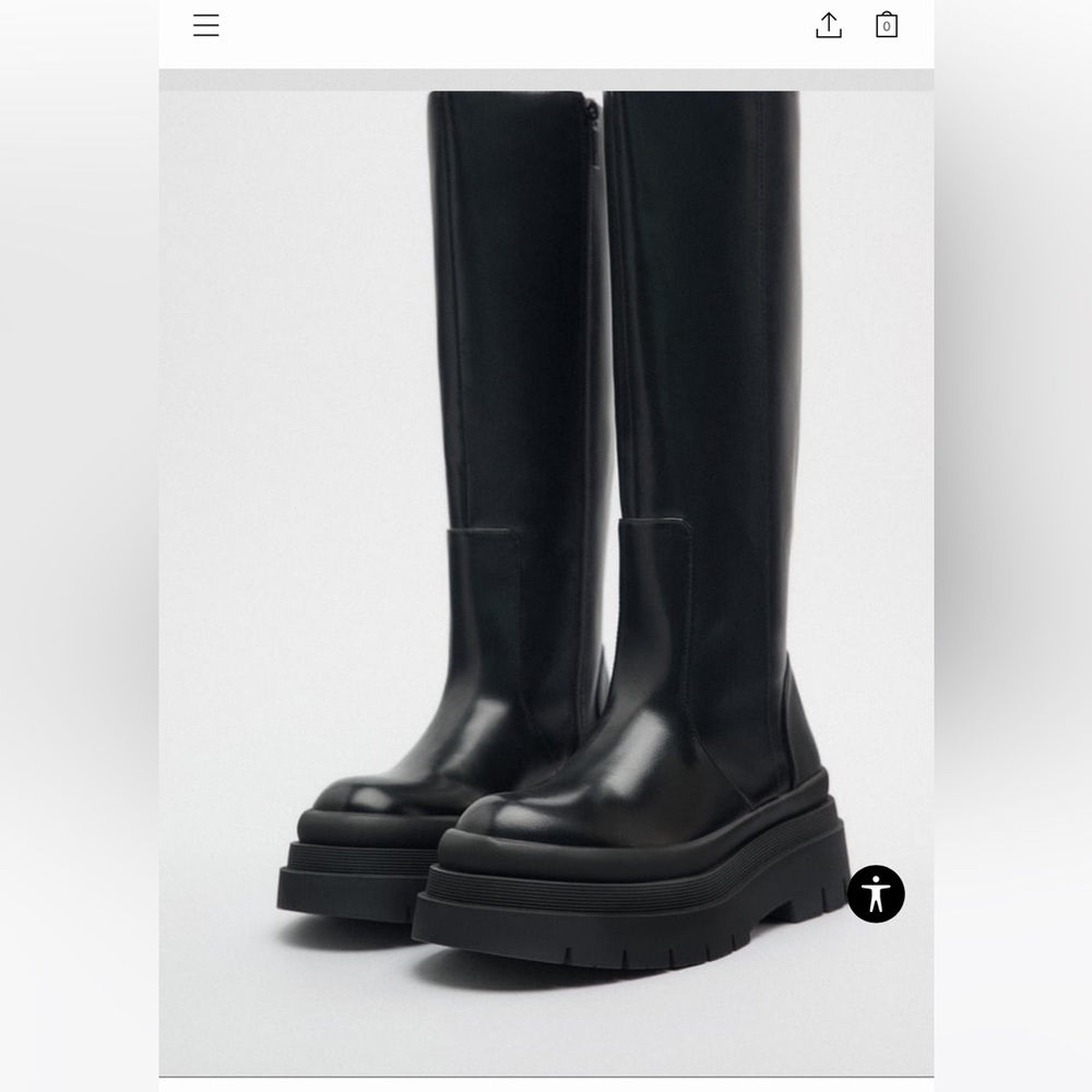 Zara treaded knee high boots